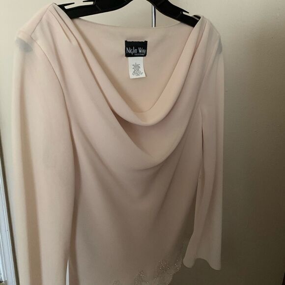 Night Way beaded long sleeve cream top - Picture 6 of 12